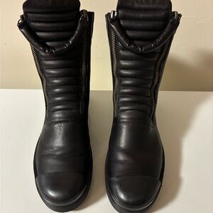 MARCELLA Black Leather Ankle Boots